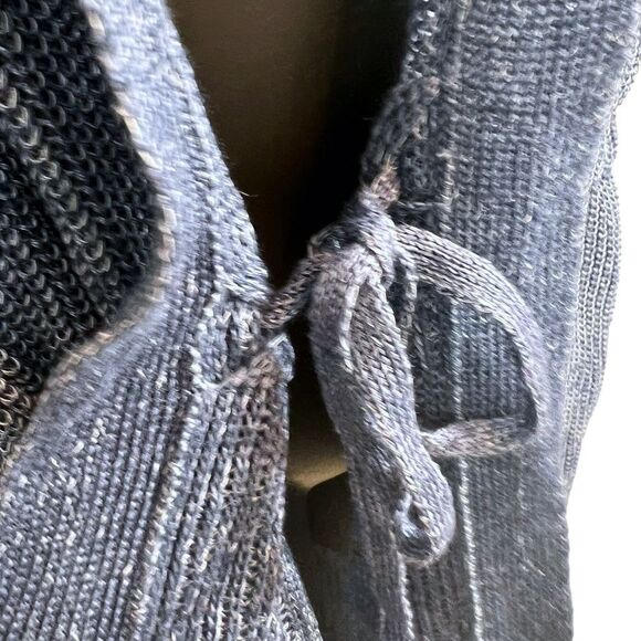 Lafayette 148 New York Vest Blue Marled Long Line Hemp Cardigan - Picture 9 of 13